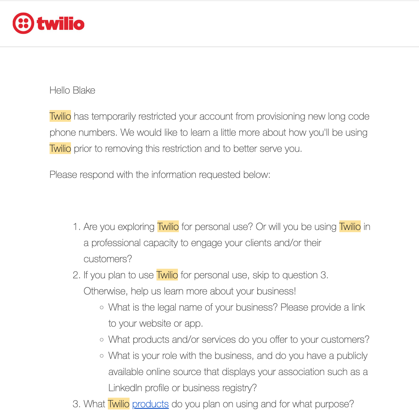 The Twilio police